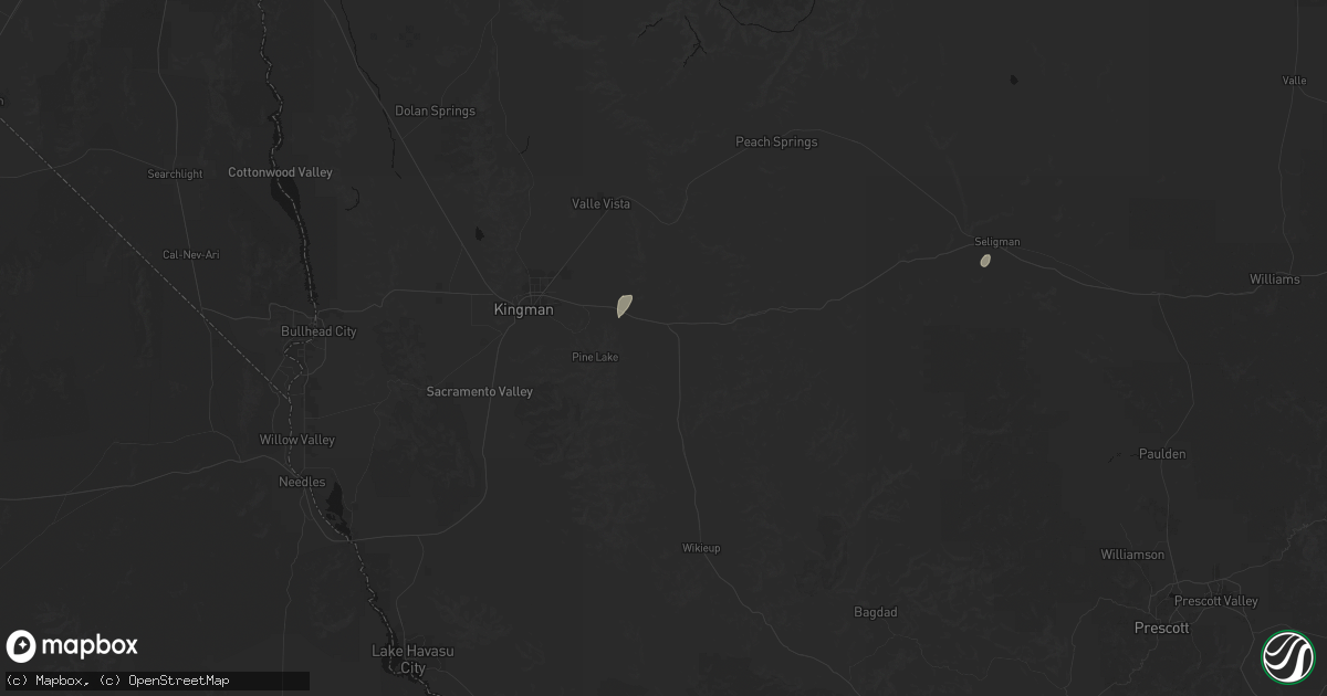Hail map in Kingman, AZ on July 17, 2026
