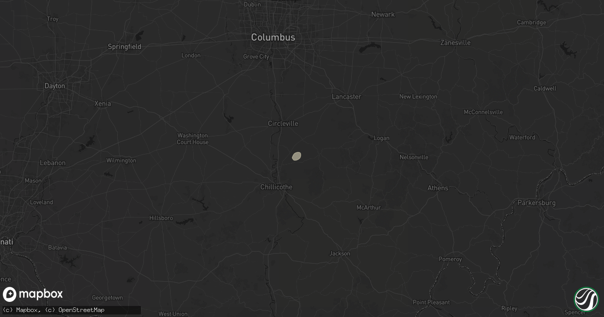 Hail map in Kingston, OH on July 17, 2026