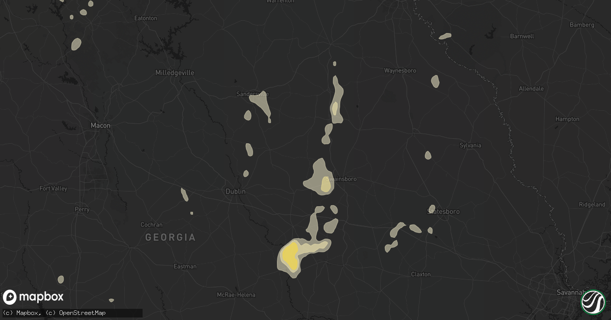 Hail map in Kite, GA on July 17, 2026