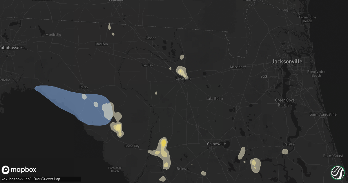 Hail map in Lake City, FL on July 17, 2026