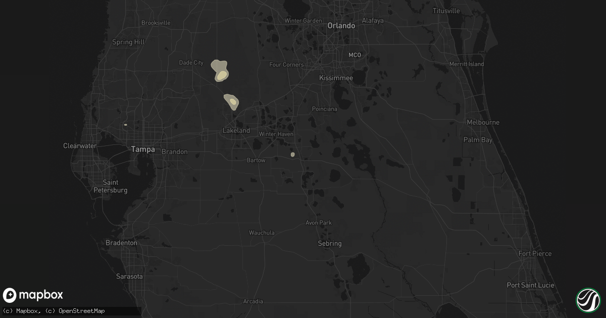 Hail map in Lake Wales, FL on July 17, 2026