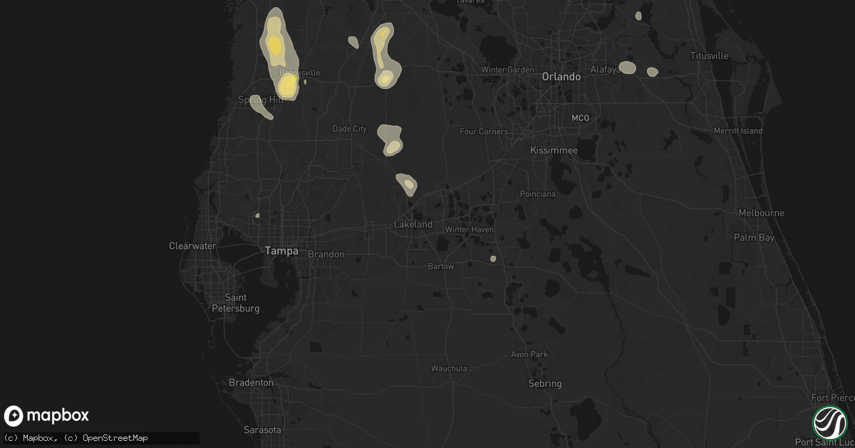 Hail map in Lakeland, FL on July 17, 2026