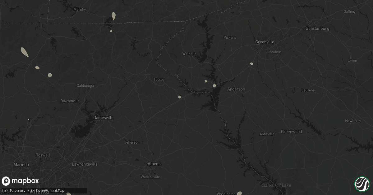 Hail map in Lavonia, GA on July 17, 2026