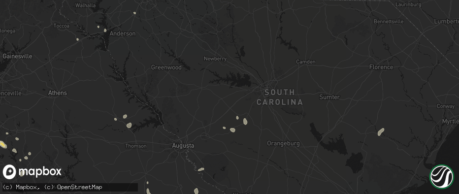 Hail map in Leesville, SC on July 17, 2026
