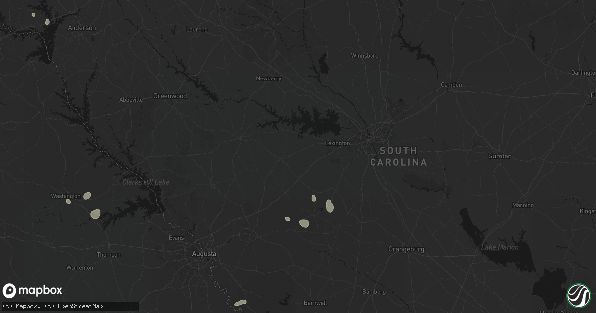 Hail map in Leesville, SC on July 17, 2026