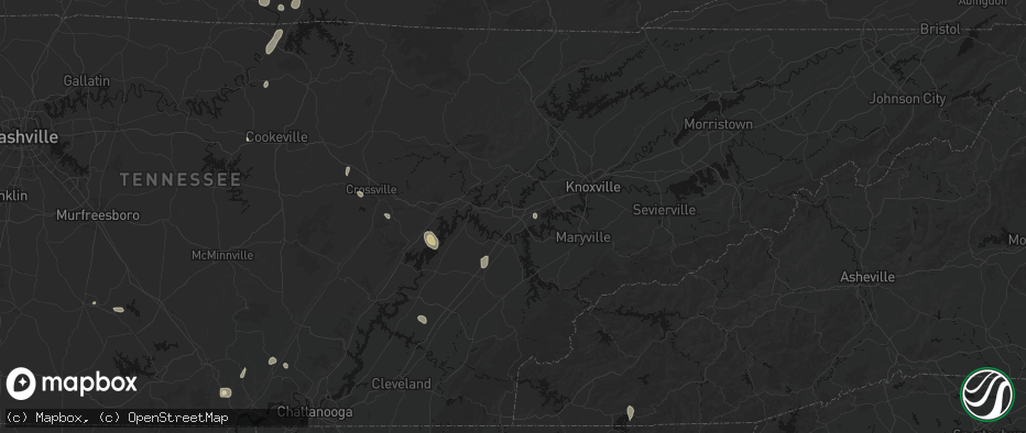 Hail map in Lenoir City, TN on July 17, 2026