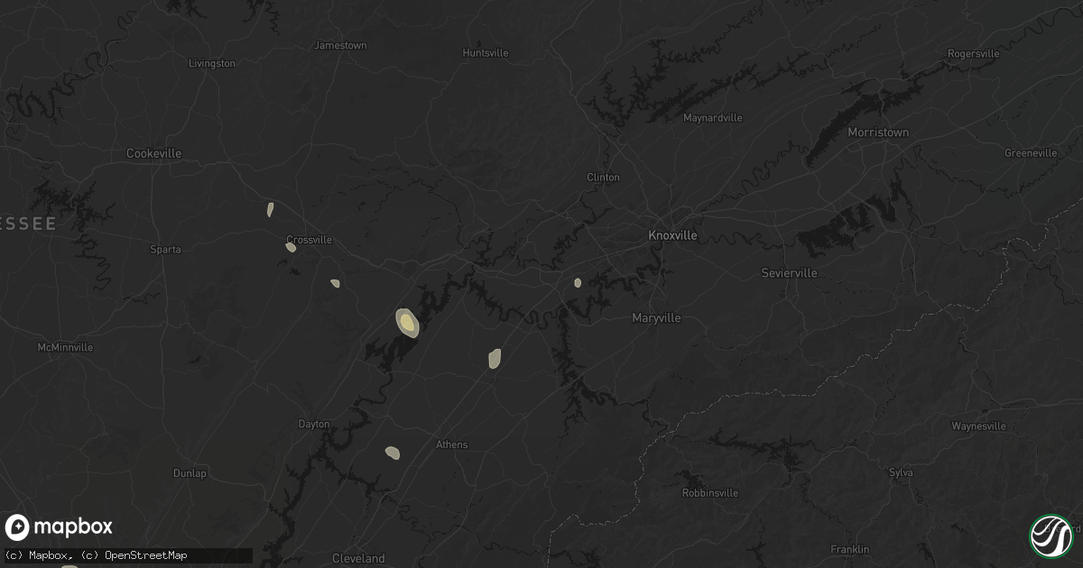 Hail map in Lenoir City, TN on July 17, 2026