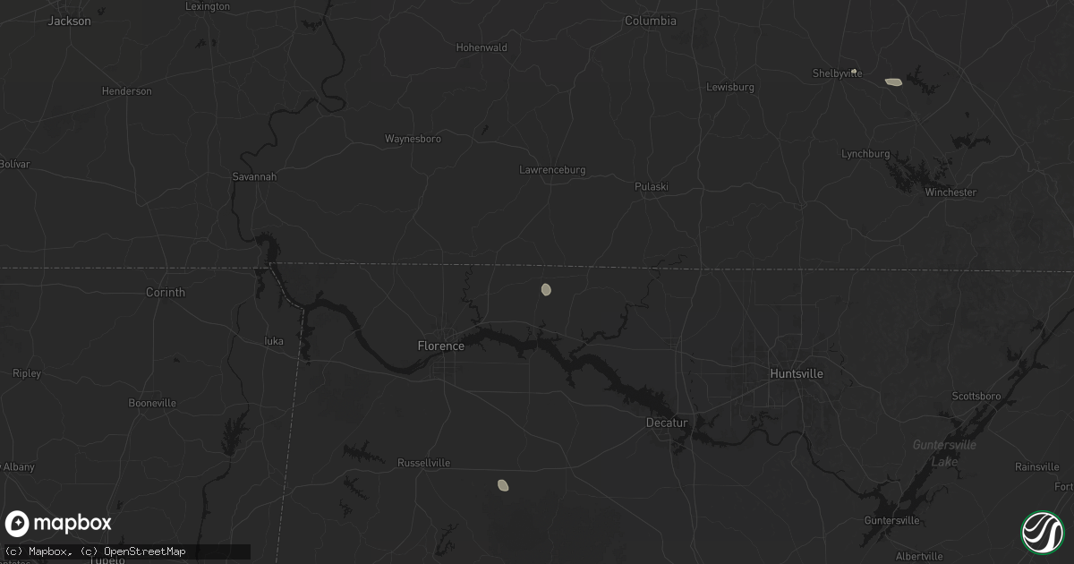 Hail map in Lexington, AL on July 17, 2026