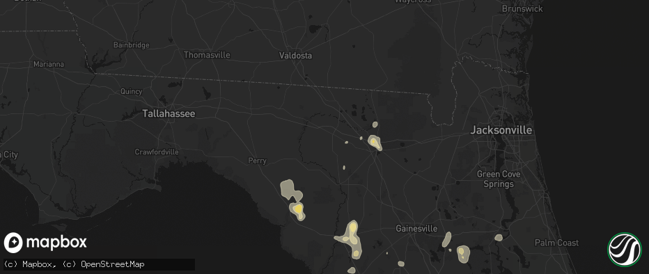Hail map in Live Oak, FL on July 17, 2026