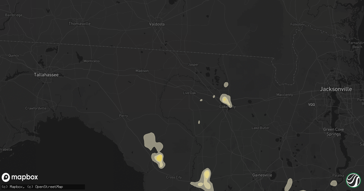 Hail map in Live Oak, FL on July 17, 2026