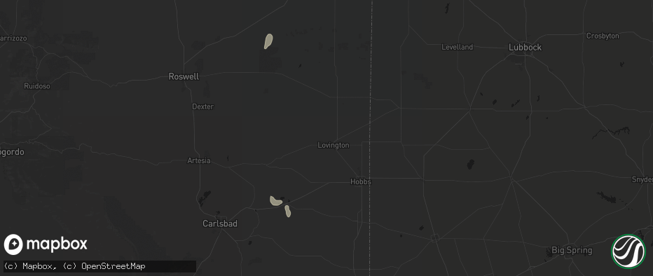 Hail map in Lovington, NM on July 17, 2026