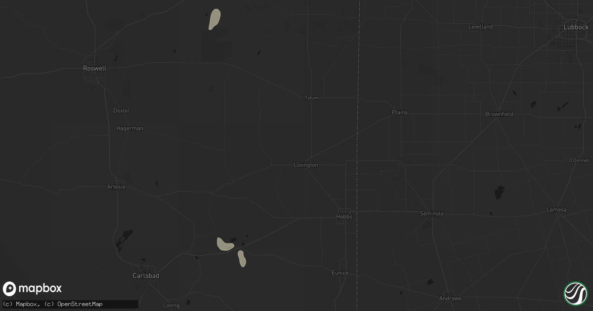 Hail map in Lovington, NM on July 17, 2026