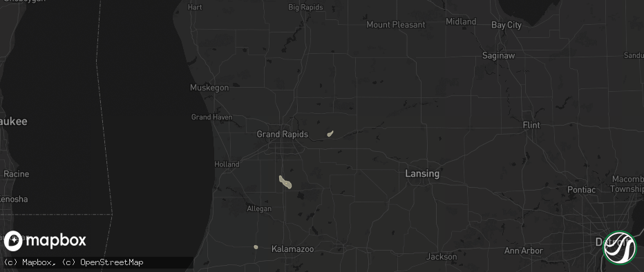 Hail map in Lowell, MI on July 17, 2026