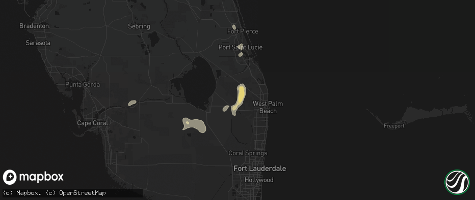Hail map in Loxahatchee, FL on July 17, 2026