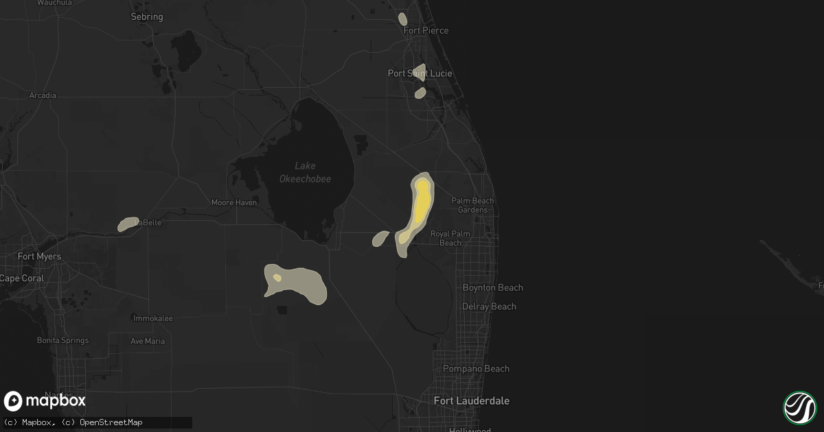 Hail map in Loxahatchee, FL on July 17, 2026