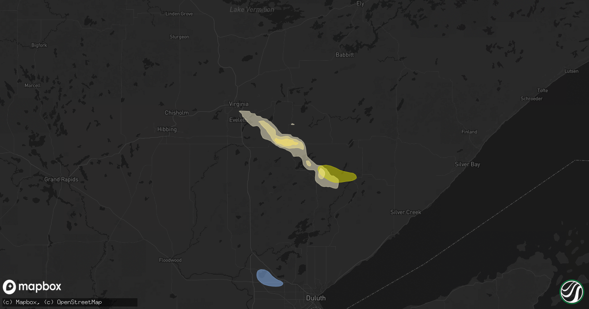 Hail map in Makinen, MN on July 17, 2026