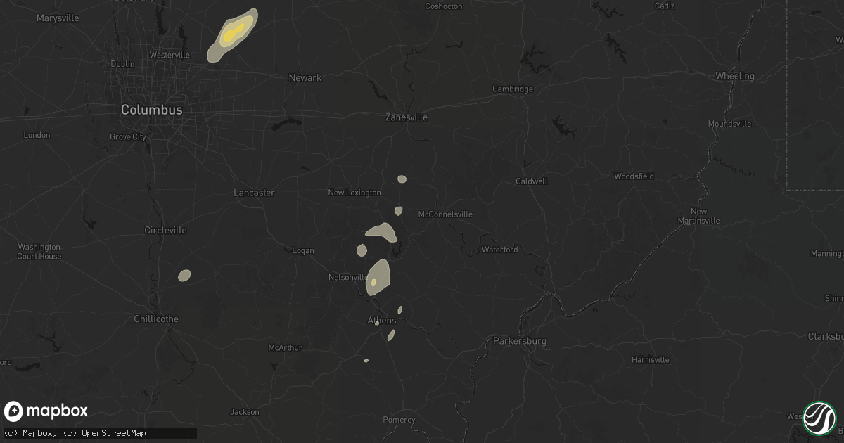 Hail map in Malta, OH on July 17, 2026