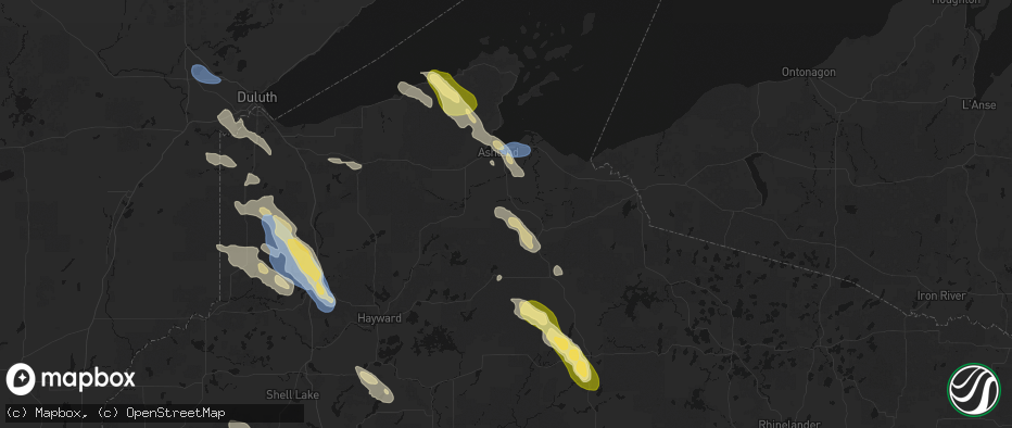 Hail map in Marengo, WI on July 17, 2026