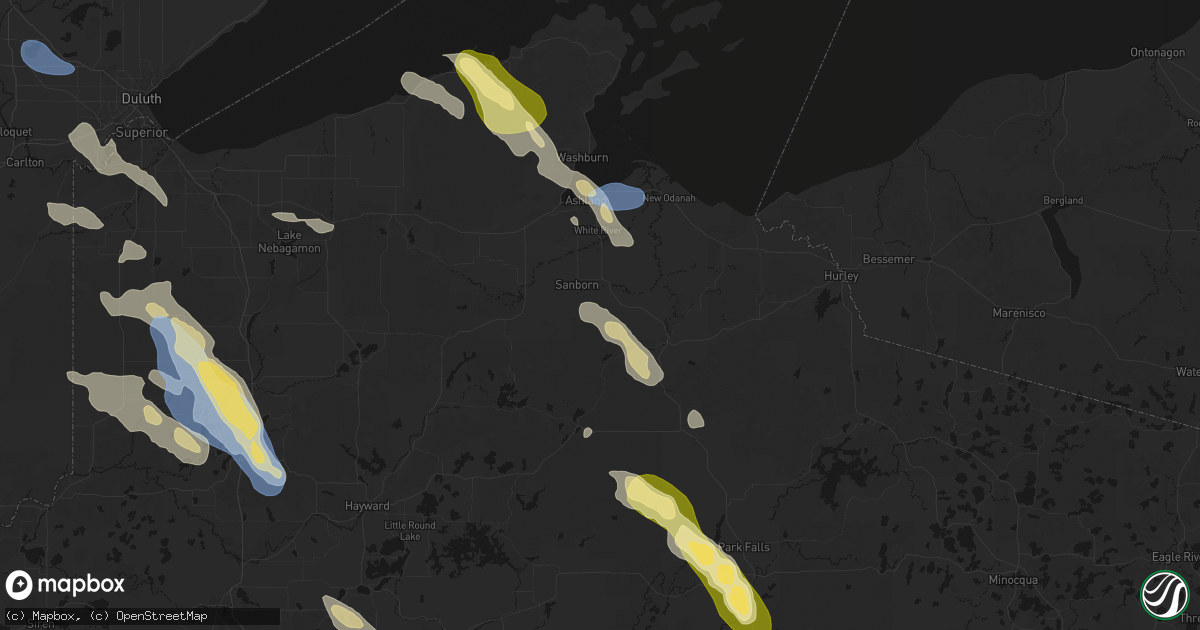 Hail map in Marengo, WI on July 17, 2026
