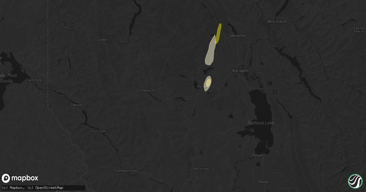 Hail map in Marion, MT on July 17, 2026