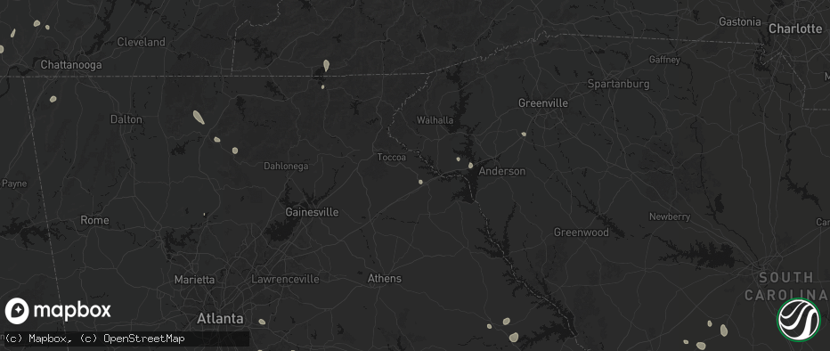 Hail map in Martin, GA on July 17, 2026