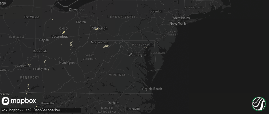 Hail map in Maryland on July 17, 2026