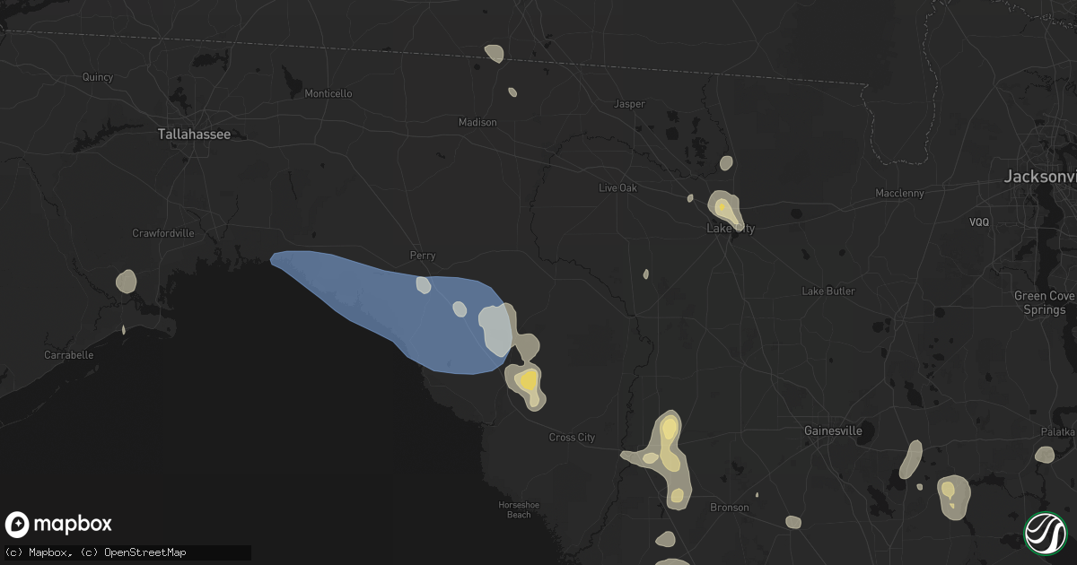 Hail map in Mayo, FL on July 17, 2026