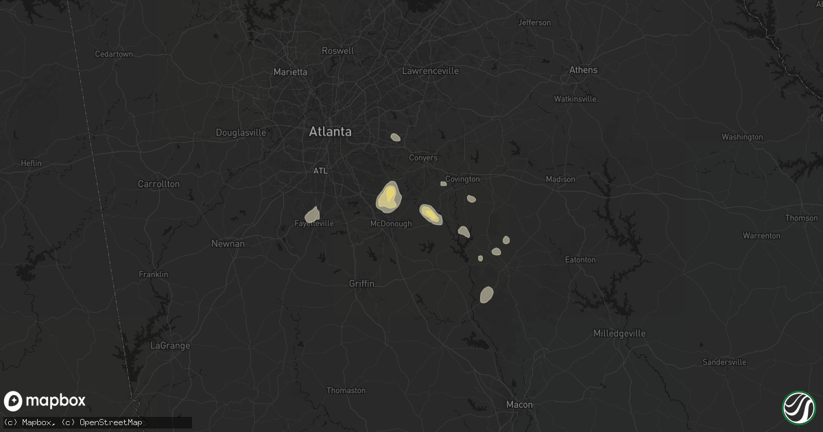 Hail map in Mcdonough, GA on July 17, 2026