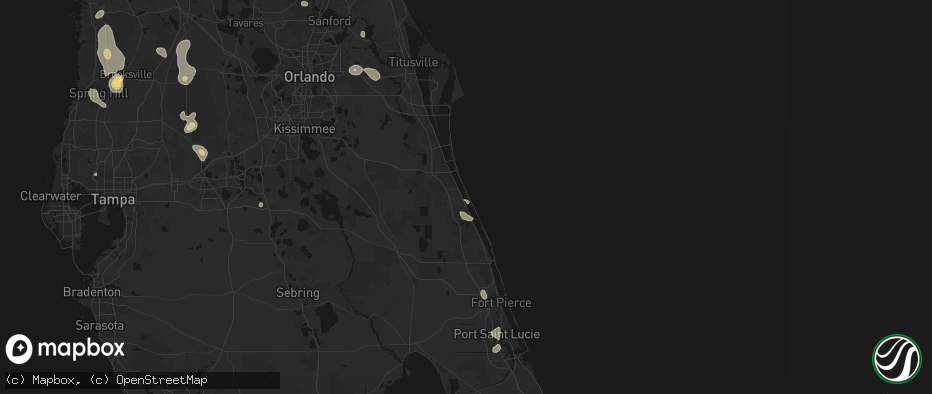 Hail map in Melbourne Beach, FL on July 17, 2026