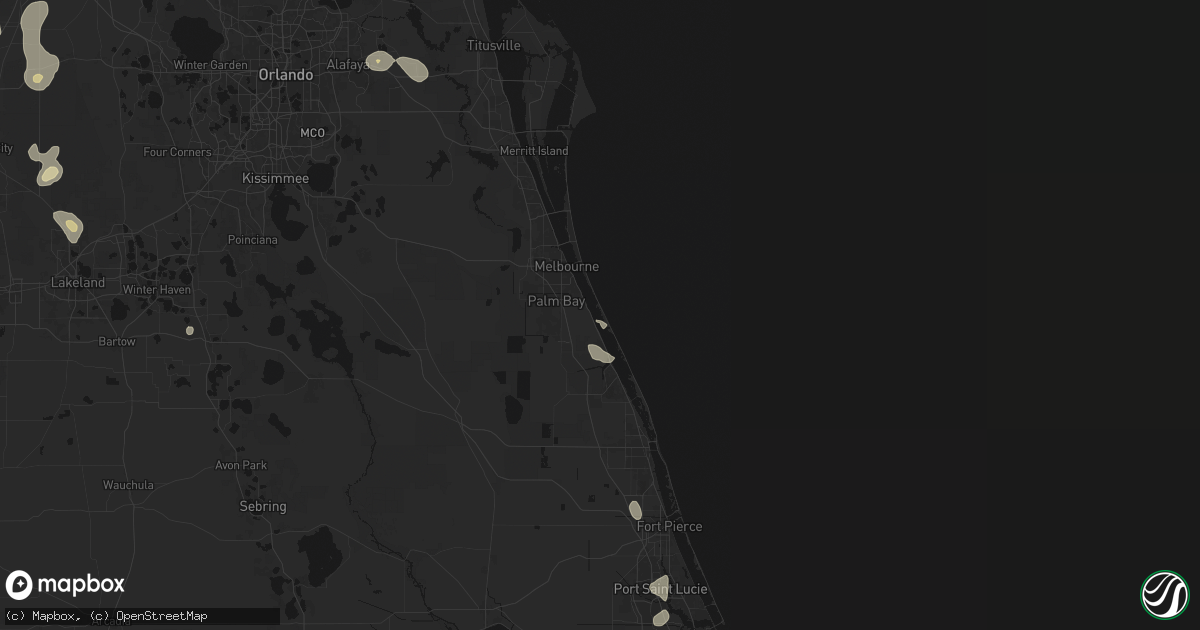 Hail map in Melbourne Beach, FL on July 17, 2026