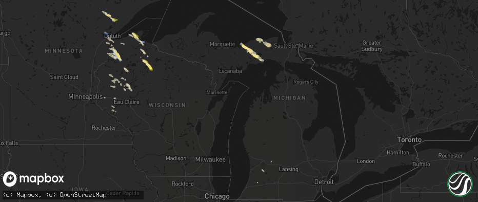 Hail map in Michigan on July 17, 2026
