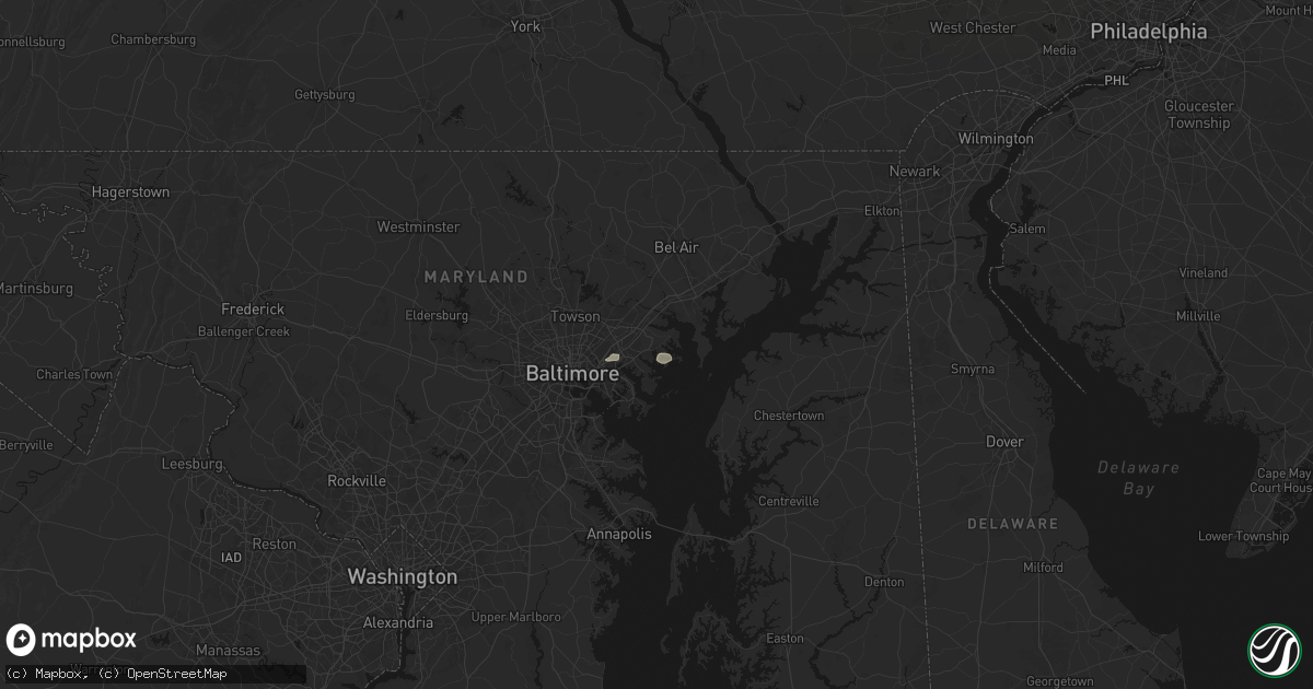 Hail map in Middle River, MD on July 17, 2026