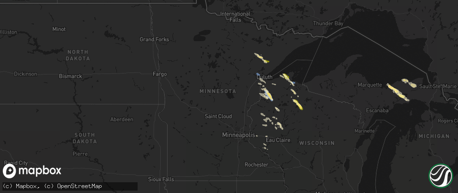 Hail map in Minnesota on July 17, 2026