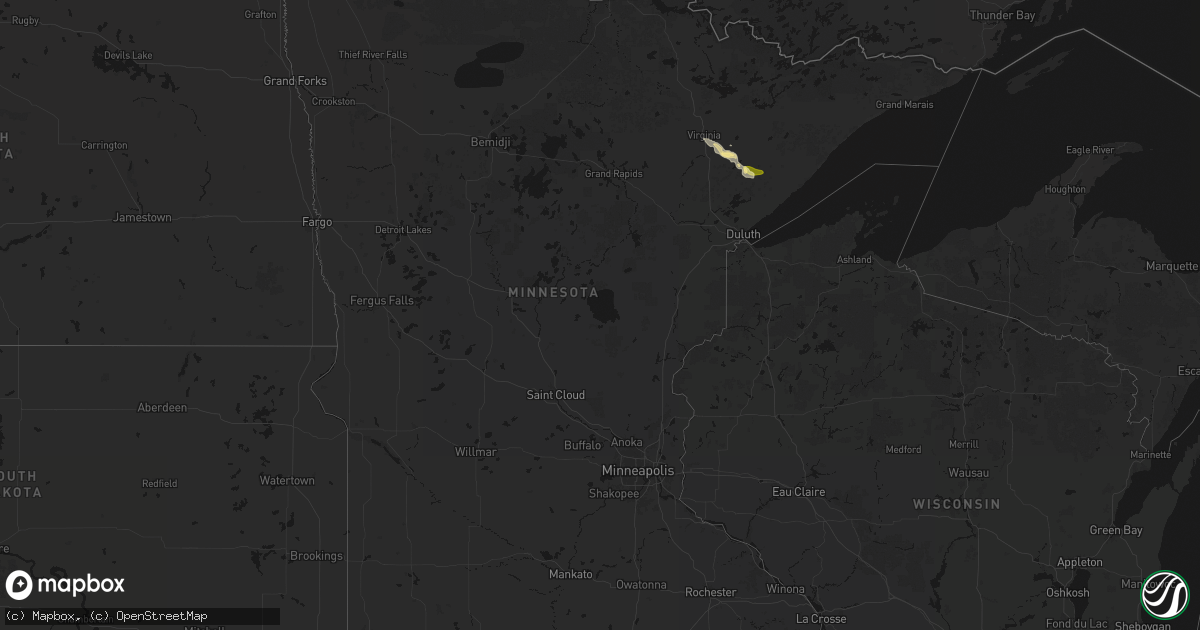 Hail map in Minnesota on July 17, 2026