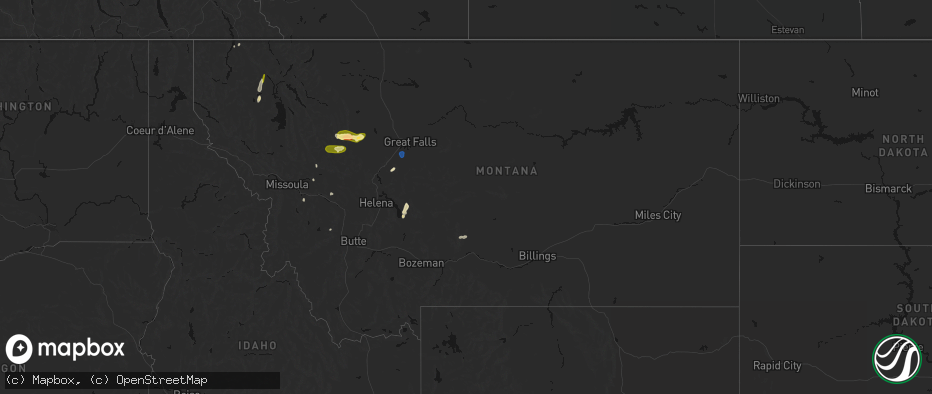 Hail map in Montana on July 17, 2026