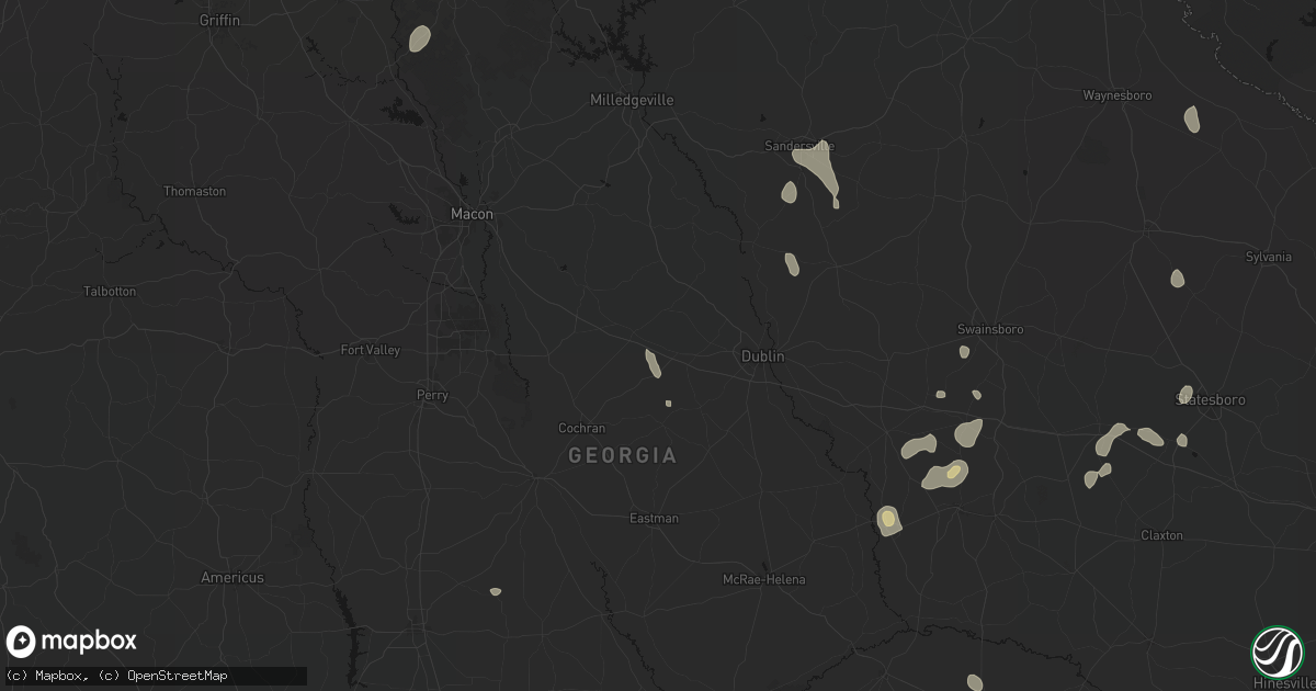 Hail map in Montrose, GA on July 17, 2026