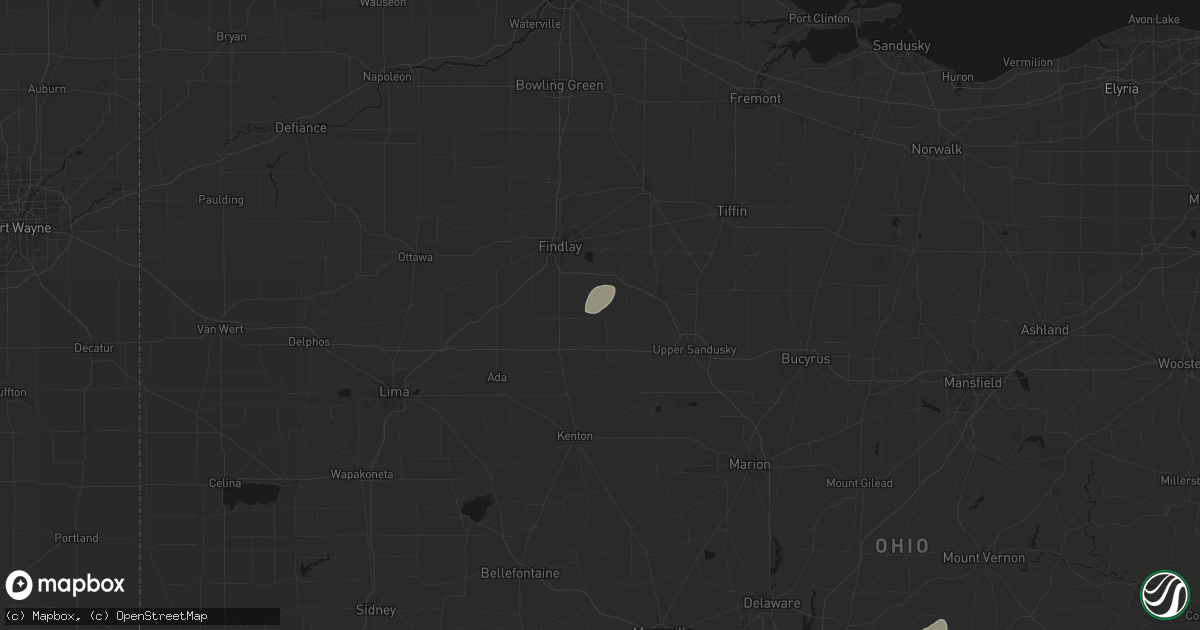 Hail map in Mount Blanchard, OH on July 17, 2026