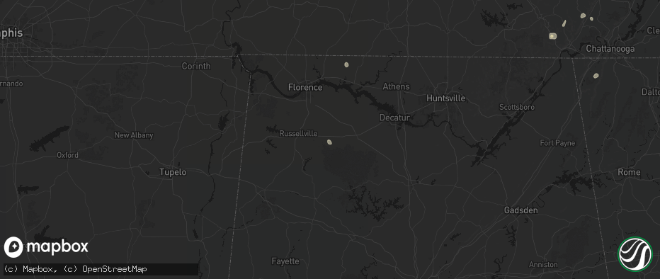 Hail map in Mount Hope, AL on July 17, 2026