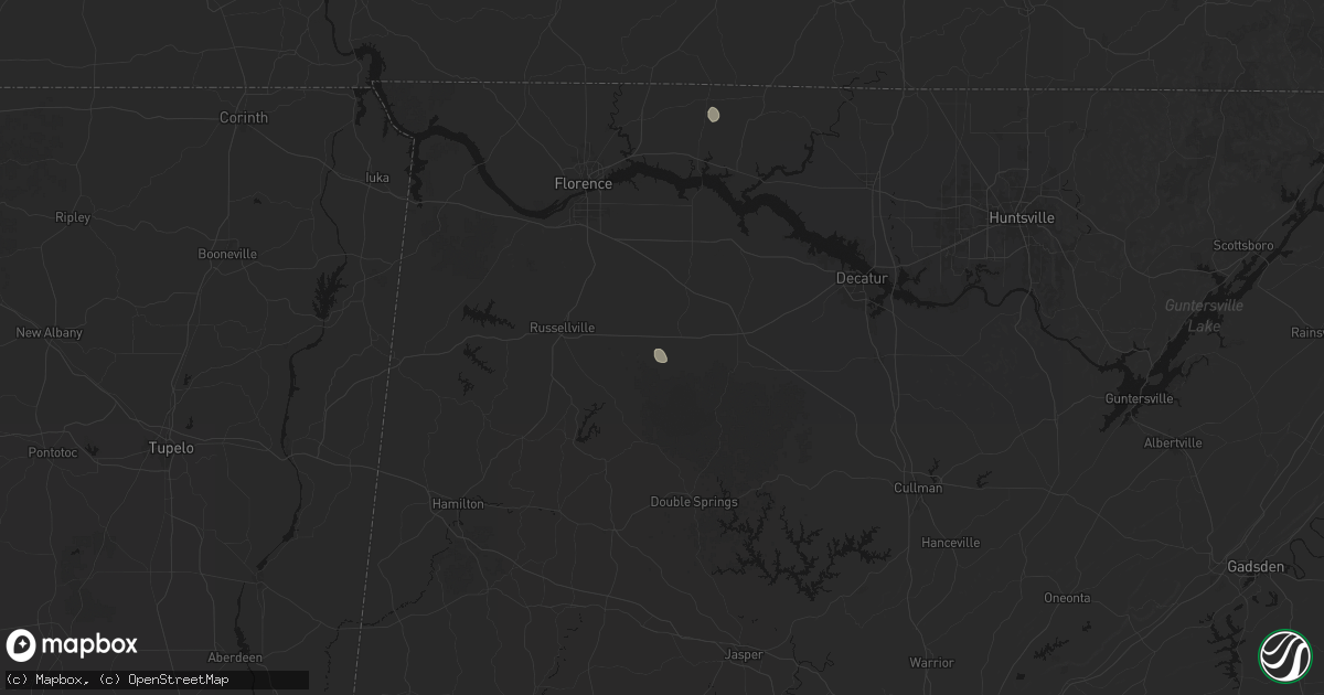Hail map in Mount Hope, AL on July 17, 2026