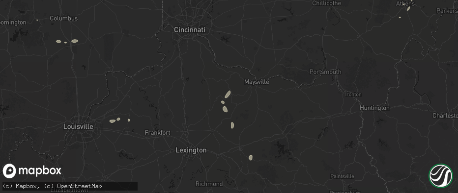 Hail map in Mount Olivet, KY on July 17, 2026