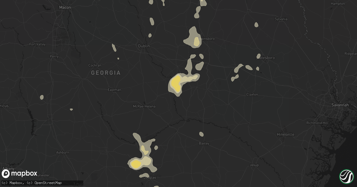Hail map in Mount Vernon, GA on July 17, 2026