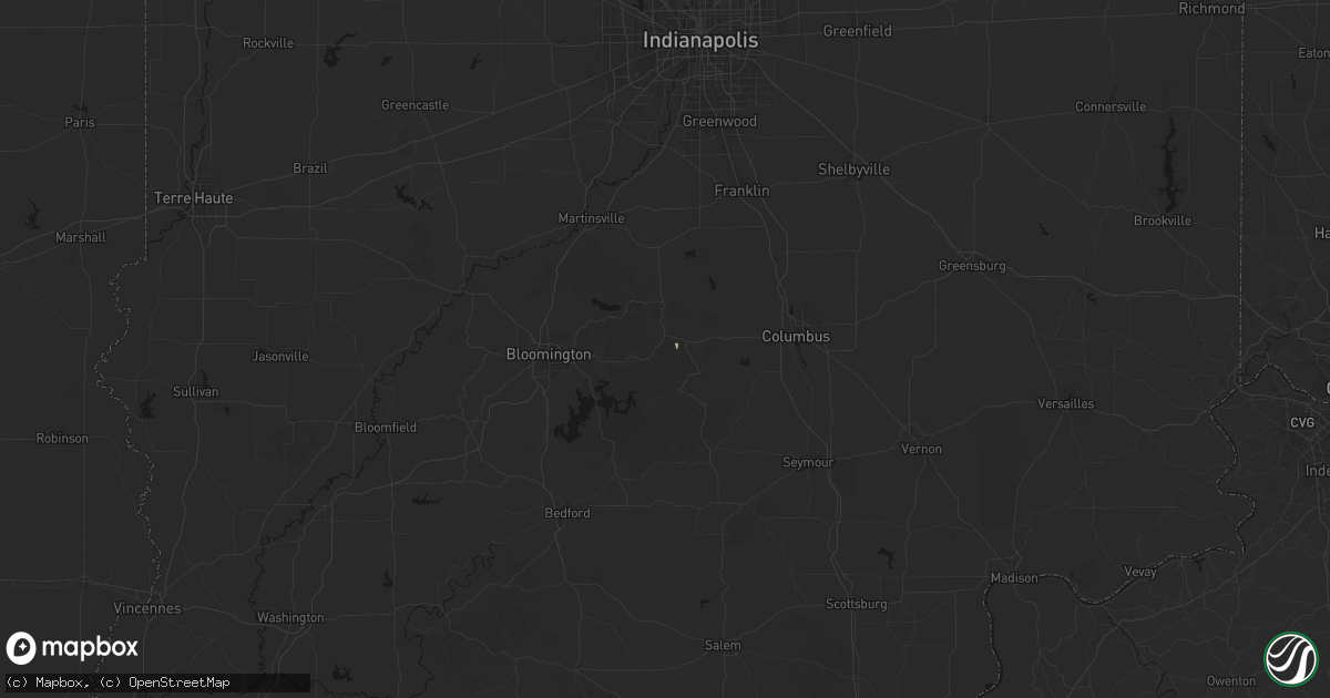 Hail map in Nashville, IN on July 17, 2026