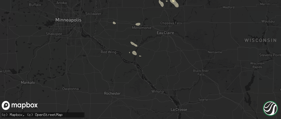 Hail map in Nelson, WI on July 17, 2026
