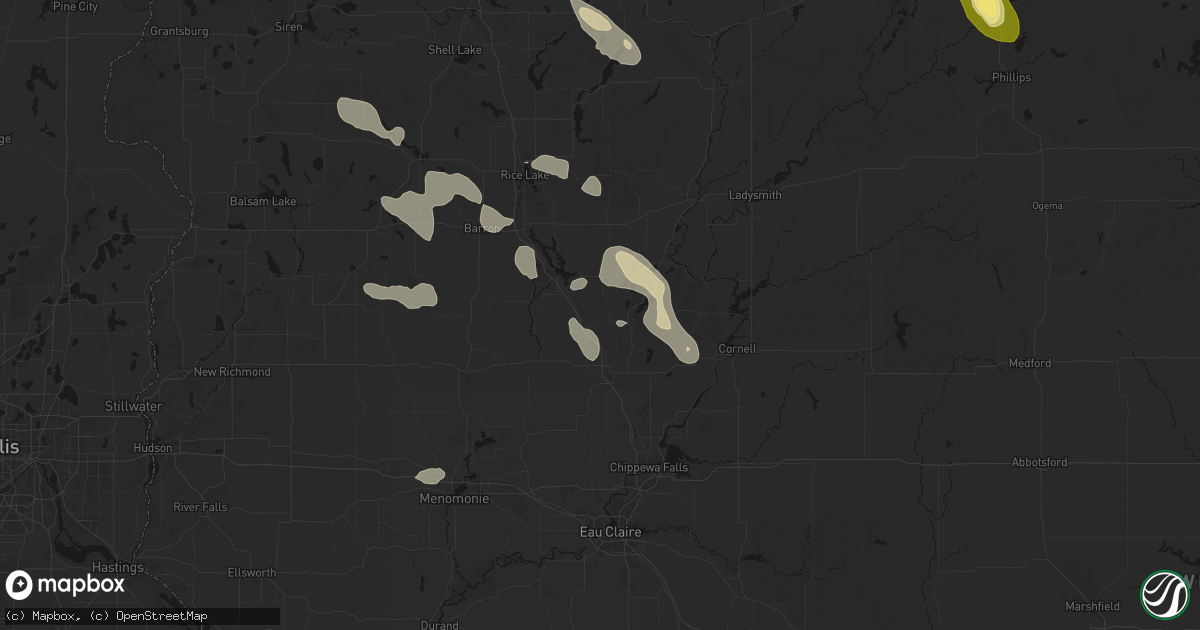 Hail map in New Auburn, WI on July 17, 2026