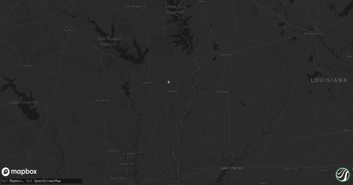Hail map in Newton, TX on July 17, 2026
