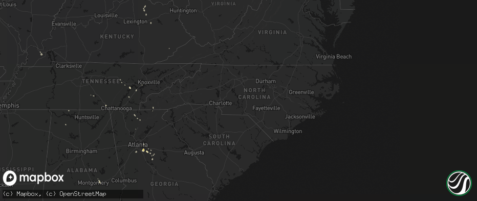 Hail map in North Carolina on July 17, 2026