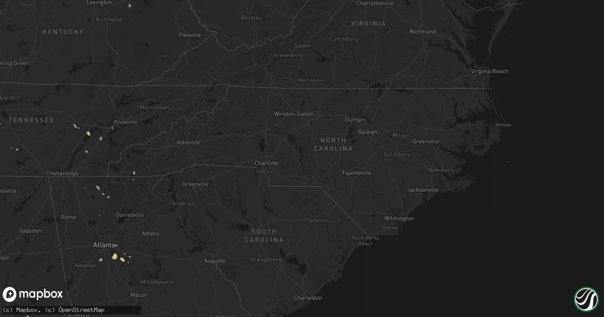 Hail map in North Carolina on July 17, 2026