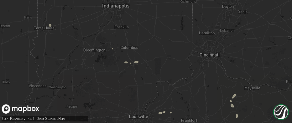Hail map in North Vernon, IN on July 17, 2026