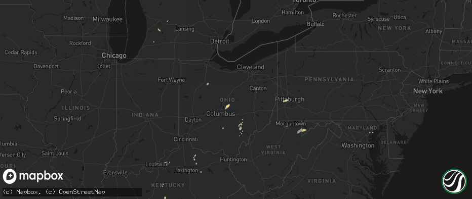 Hail map in Ohio on July 17, 2026