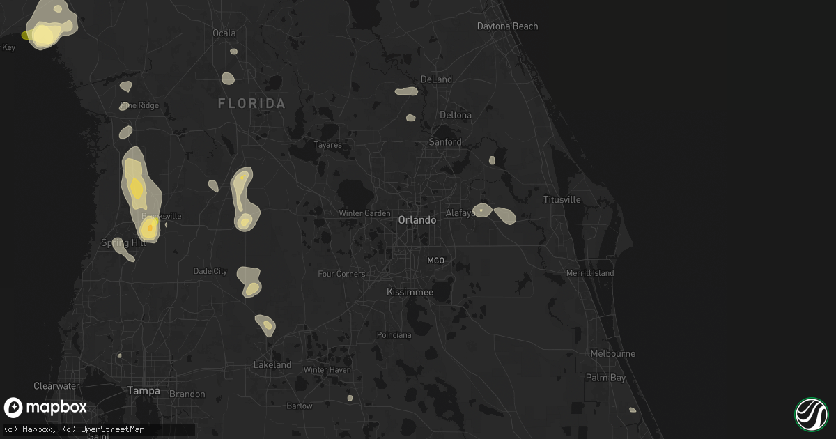 Hail map in Orlando, FL on July 17, 2026